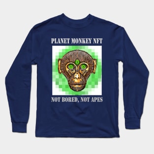 Planet Monkey Cute Animals Not Bored Apes Long Sleeve T-Shirt